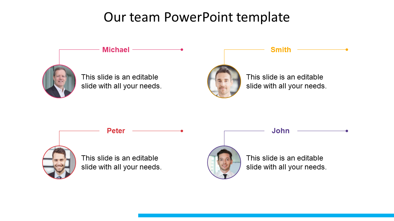 our team powerpoint template slide for clients